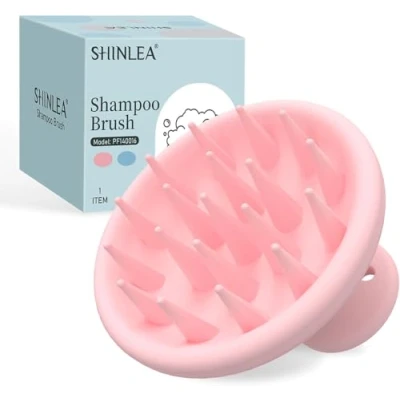 Abbildung von SHINLEA Kopfhaut Massagebürste, Weichem Silikon Shampoo Haarbürste für Peeling und Kopfmassage, Stimulieren das Haarwachstum, Reduziert Schuppen,Haar Sanft Kopfmassage Bürste Nass &amp; Trocken Haar B