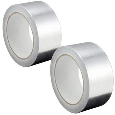 Abbildung von GOCABLETIES Aluminium Klebeband, 48 mm x 25 m, selbstklebendes Alu silber, Wasser und hitzebeständig Band zum Versiegeln, Reparieren Isolieren, 2 Rollen