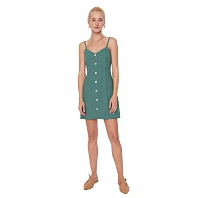 Abbildung von Trendyol Damen Mini Shift Regular Dress Kleid, grün, 32 EU