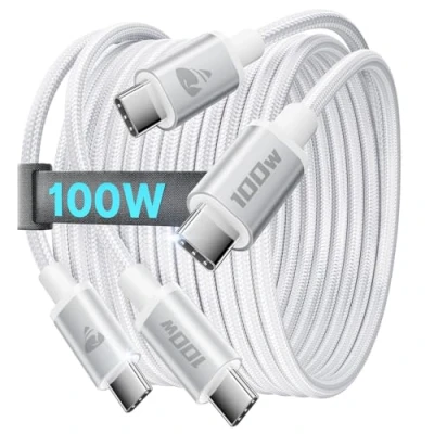 Abbildung von USB C auf Kabel, 100W Schnellladekabel [2 Stück 2M] PD 3.0 Nylon Ladekabel für iPhone 16 15 Pro Max Plus, Samsung S24 S23 A55 A25 A15, iPad Air, MacBook