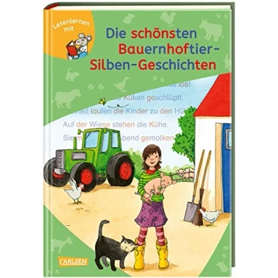 Abbildung von LESEMAUS zum Lesenlernen Sammelbände: Die schönsten Bauernhoftier Silben Geschichten: 6 Geschichten in 1 Band Lesetexte mit farbiger Silbenmarkierung