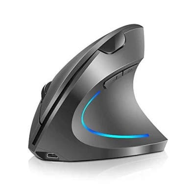 Abbildung von WREWING Ergonomische Maus, Rechtshändige 2.4 GHz Drahtlose Maus Kabellos Vertikale Mit 4 Einstellbaren DPI 800/1200/1600/2400, 6 Tasten, Kompatibel PC, Desktop, Mac (Gray)