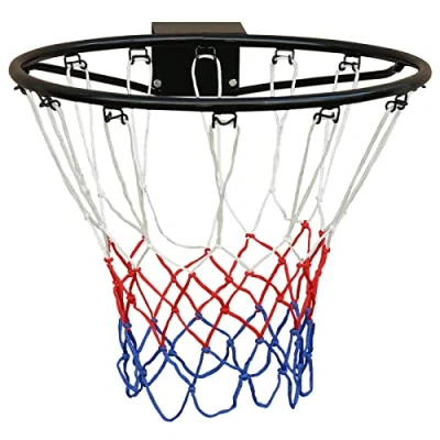 Abbildung von FUNJEPE Professionelle Größe (45 cm), massiver Basketballkorb Ring, Basketballkorbnetz und Wandbefestigungen, geeignet für Erwachsene Kinder, drinnen draußen, Schwarz