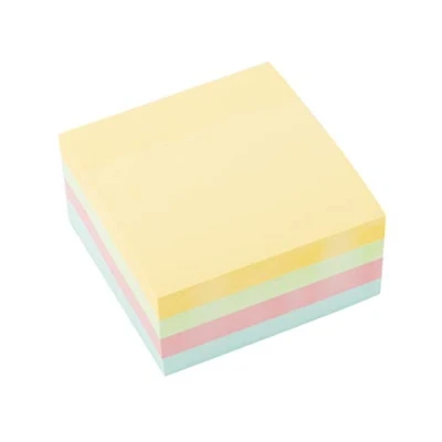 Abbildung von D.RECT 009327 Haftnotizwürfel Super Sticky Notes Selbstklebende Haftnotizzettel in 76x76mm 400 Blatt Pastellfarben, 1 Stück