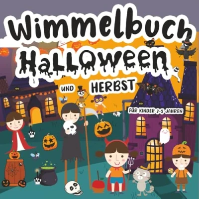Abbildung von Wimmelbuch Halloween und Herbst für Kinder 2 5 Jahren: Suche Finde nach Versteckten Objekten zum Thema Herbst, Vokabeln Spielerisch zu Erlernen