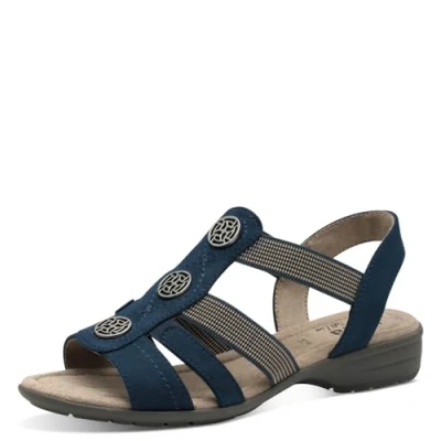 Abbildung von Jana Damen Sandalen flach Sommer Vegan, Blau (Navy), 39 EU