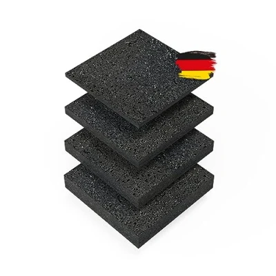 Abbildung von BAUHELD® Terrassenpads 90x90x 3mm [30 Stück] Stabile Bautenschutz Matte aus Gummi Granulat [Made in Germany] Als Unterleg Platten für Terrassen Fliesen, WPC Dielen, Stelzlager, Balkon