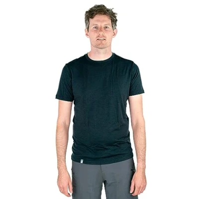 Abbildung von ALPIN LOACKER Merino Shirt Herren Premium Tshirt Kurzarm I Thermo Oberteil Männer und Funktionsshirt für Outdoor Unterwäsche Herren,Stripe L