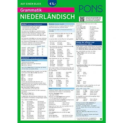 Abbildung von PONS Grammatik Auf einen Blick Niederländisch (PONS Blick)