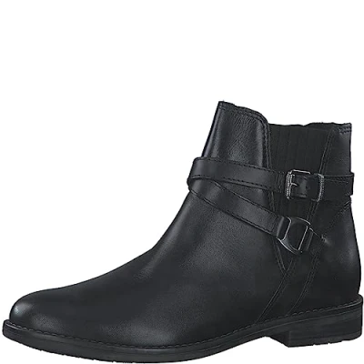 Abbildung von MARCO TOZZI Damen Chelsea Boots aus Leder Flach, Schwarz (Black), 41