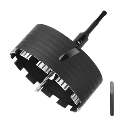 Abbildung von Bohrkrone 125mm mit M16 Aufnahme,SDS Plus Adapter 110mm für Mauerwerk, Kalksandstein,Ziegel,Stein,Put
