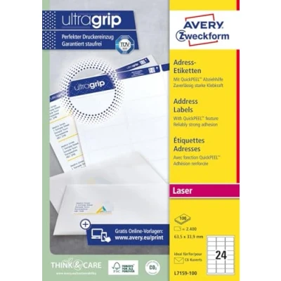 Abbildung von Avery L7159 Adress Etiketten Laser, weiß