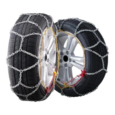 Abbildung von VEVOR Schneeketten Reifenketten aus Mangan legierter Stahl, Notfall Traktionsketten, 2 Stk. 625/650 mm Universal Auto Schwerlast Notfallzugketten für Autos Pickups SUVs Lkws, Silber