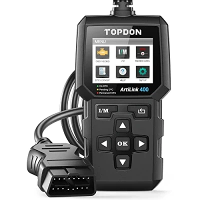 Abbildung von TOPDON AL400 OBD2 Diagnosegerät, 10 Modi, One Touch I/M Bereitschaftstaste, lebenslange Updates, 2,4 Zoll TFT Farbbildschirm, für Autos ab Baujahr 1996