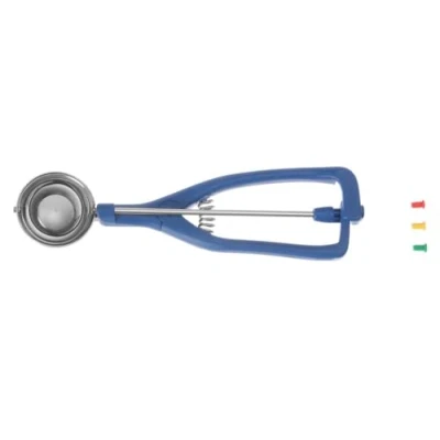 Abbildung von HENDI Eisportionierer Stöckel, verstärktem Glasfasernylongriff, mit Farbclips, geeignet für Geschirrspüler, Eislöffel, Eiscreme Löffel, 1/30, ø49mm, Edelstahl