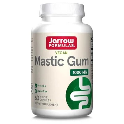 Abbildung von Jarrow Formulas, Mastic Gum, 500mg, Mastix Gummiharz, hochdosiert, 60 vegane Kapseln, Laborgeprüft, Vegetarisch, Sojafrei, Glutenfrei, Ohne Gentechnik