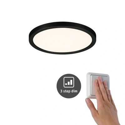 Abbildung von Paulmann LED Einbauleuchte »LED Einbaupanel Areo VariFit IP44 rund 175mm 3000K Schwarz dimmbar«, 1 flammig, dimmbar
