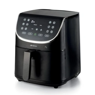 Abbildung von Ariete Airy Fryer 7L 4627, Heißluftfritteuse 7 Liter, 60 Minuten Timer, LCD und Touchscreen mit 12 Garstufen, Max Crisp Funktion, Max. Temperatur 200 C, Fassungsvermögen 2kg , 1700W, Schwarz
