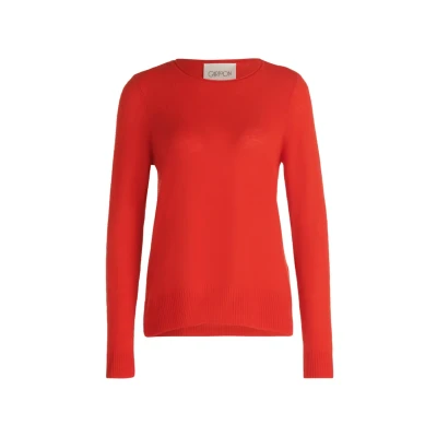 Abbildung von Cartoon MIT Rundhalsausschnitt Strickpullover, Damen, Größe: 46, Orange com