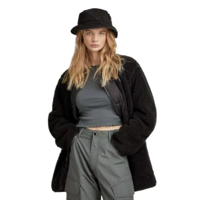 Abbildung von G Star LONG Teddy Women Fleecejacke, Damen, Größe: Large, Dk black