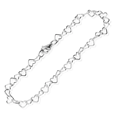Abbildung von NKlaus Armband 925 Sterling Silber 19cm Herz Kette Damen designer Armbandkette exquisit 12796