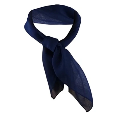 Abbildung von TigerTie Damen Chiffon Nickituch in blau dunkelblau einfarbig unicolor Halstuch Größe 50 cm x