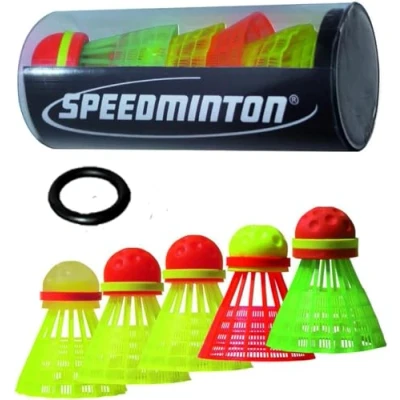 Abbildung von Speedminton Unisex Bälle 5er Pack Speeder Mix Tube C, gelb/ rot /Grün,Einheitsgröße EU