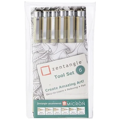 Abbildung von Zentangle Tool Set, 6 schwarze Pigma Micron