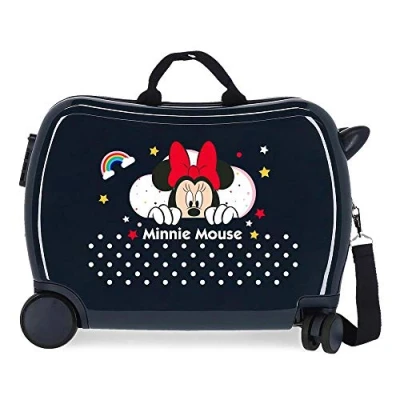 Abbildung von Disney Minnie Rainbow Kinderkoffer, blau, 50 x 38 20 cm, starr, ABS, seitlicher Zahlenkombinationsverschluss, 34 l, 2,98 kg, 4 Handgepäckträger
