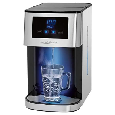 Abbildung von ProfiCook® Heißwasserspender heißes Wasser in 3 Sekunden Wasserkocher kochendes auf Knopfdruck Edelstahlgehäuse LED Display mit Sensor Touch Bedienung 2600 Watt PC HWS 1145