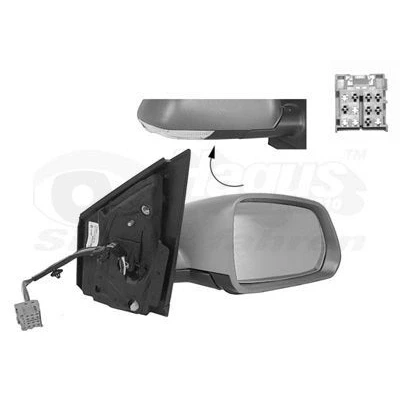 Abbildung von Außenspiegel Van Wezel 5828818 rechts grundiert Komplettspiegel, konvex, für elektr.Spiegelverstellung, beheizbar VOLKSWAGEN: Polo IV Hatchback