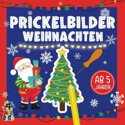 Abbildung von Prickelbilder ab 5 Weihnachten: Prickeln, Ausschneiden, Malen und Basteln Winter Bastelbuch für Kinder Prickelblock Mädchen Jungen