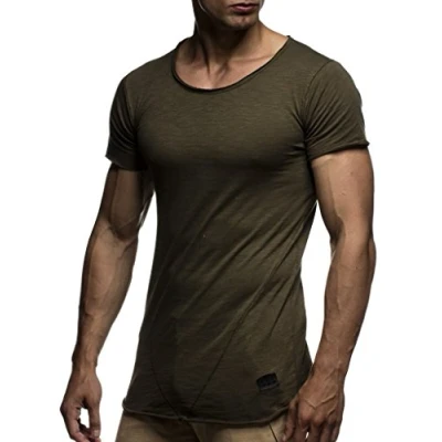 Abbildung von Leif Nelson T Shirt Herren Sommer Rundhals Ausschnitt Regular Fit 100% Baumwolle, Casual Basic Männer Kurzarm