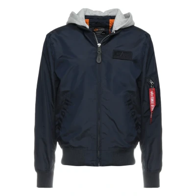 Abbildung von Alpha Industries HOOD Bomberjacke, Herren, Größe: Small, Rep blue