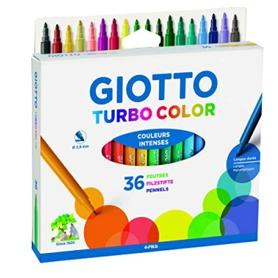 Abbildung von GIOTTO 0726 00 Turbo Color Fasermaler, Sortiert, Mehrfarbig, 36 Farben