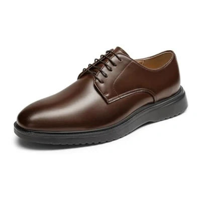 Abbildung von Bruno Marc Herren Anzugschuhe mit Popcornsohlen Schnürhalbschuhe weicher Rückfederung Businessschuhe bequem,Size 43,Dunkelbraun,SBOX2402M