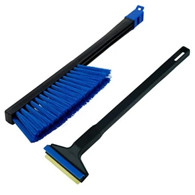 Abbildung von Set Eiskratzer Auto lang mit Besen Murska Messing + Schneebesen Winter Scheibenkratzer Schnee Schneefeger Schneebürste (Set A055 A059 Schwarz Blau)