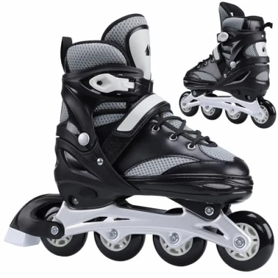 Abbildung von Navaris Inline Skates für Kinder und Erwachsene Inliner größenverstellbar Rollerblades Rollschuhe Mit austauschbarer Bremse Werkzeugset Inlineskates Jungen Mädchen