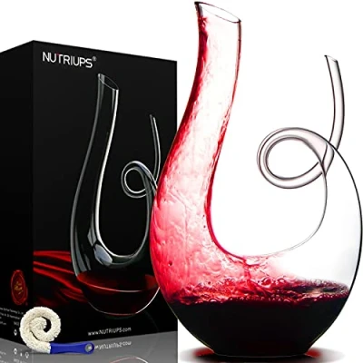 Abbildung von Swan Weindekanter, Rotwein Dekantierer aus Kristallglas, Bleifreie, Tropffrei, Handgemacht