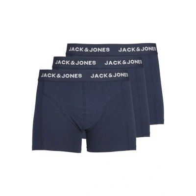 Abbildung von Herren Jack &amp; Jones Set 3er Pack JACANTHONY Trunks Boxershorts Stretch Unterhose Basic Unterwäsche, Farben:Navy, Größe:L