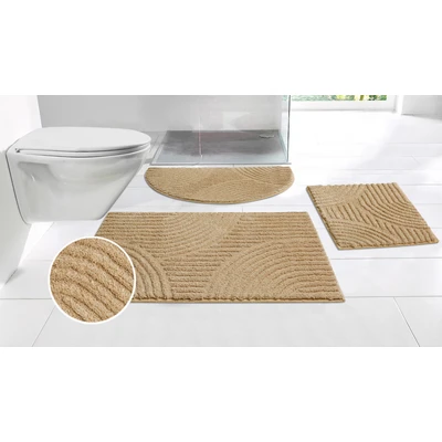 Abbildung von my home Badematte »Ognon, Scandi, Boho, modernes Muster« Höhe 15 mm rutschhemmend beschichtet fußbodenheizungsgeeignet schnell trocknend strapazierfähig Badteppich, Uni Farben, Hoch Tief Effekt