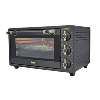 Abbildung von TM Electron EASYBAKE TMPHO020RAN Minibackofen im Retro Design mit ölfreier Fritteusefunktion, 20 Liter, Temperatur einstellbar von 80 C bis 250 C, 5 Funktionen, inklusive 4 Zubehörteilen