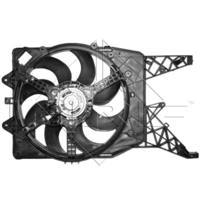 Abbildung von NRF 47689 Lüfter 405 12 440 mit Kühlerlüfterrahmen (Zarge) OPEL: Corsa D Hatchback