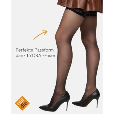 Abbildung von Nur Die Damen goodbye loopmazen hold Strumpfhose Halterlos, Schwarz, 52 EU
