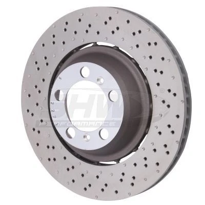 Abbildung von SHW Performance PRL41587 Bremsscheibe Hinterachse links 380 30 innenbelüftet, Verbundbremsscheibe, gelocht/genoppt beschichtet hochgekohlt