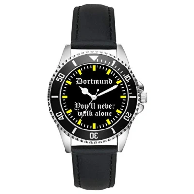Abbildung von KIESENBERG Herrenuhr Armbanduhr Dortmund Geschenk Artikel Idee Fan Analog Quartz Lederarmband Uhr L 2208