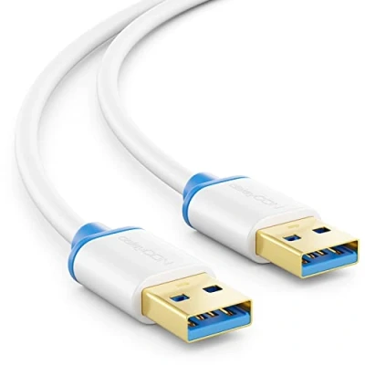 Abbildung von deleyCON 2m USB 3.0 Super Speed Kabel A Stecker zu Übertragungsraten bis 5 Gbit/s Weiß/Blau