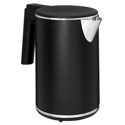 Abbildung von GUTFELS Wasserkocher WATER 2020 Elektrischer mit Kalkfilter 2200 W Doppelwandig 1 Liter Überhitzungs /Trockengehschutz Schwarz