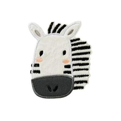 Abbildung von Mono Quick Bügelbild Aufnäher Patch Applikation zum Aufbügeln Zoo Tiere Zebra 6,0 x 7,5 cm