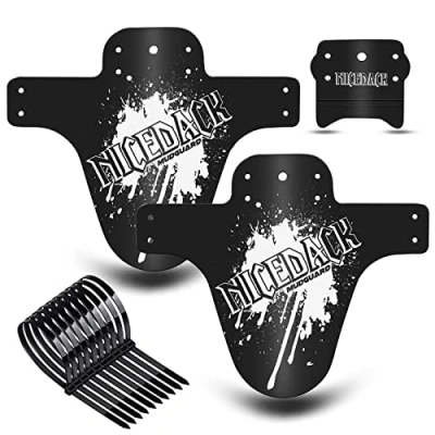 Abbildung von NICEDACK MTB Schutzbleche,Fahrrad Mudguard 2 Stücke Mud Guard Mountainbike Hinten und Vorne Schlamm schaber Spritzschutz (A Schutzbleche, A Weiß)